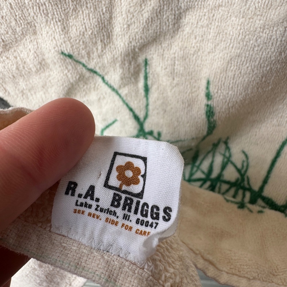 Vintage R.A. Briggs Canadian Geese Bath Towel Set 2 Cotton Made in USA Wildlife - Picture 7 of 8